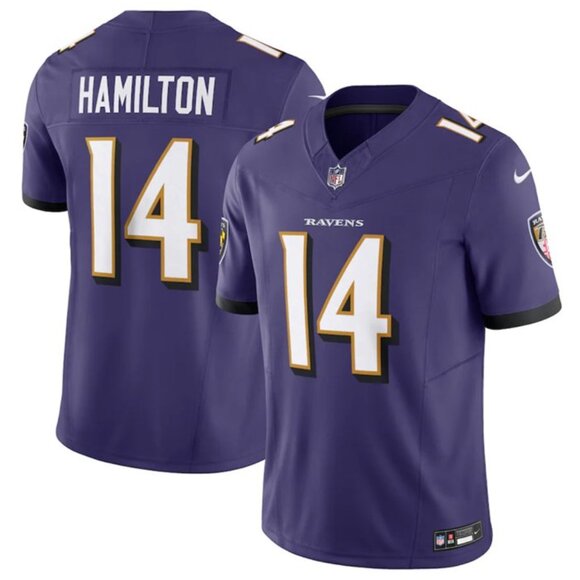 Mens Youths Kids Womens 14 Kyle Hamilton Purple Stitched Jersey
